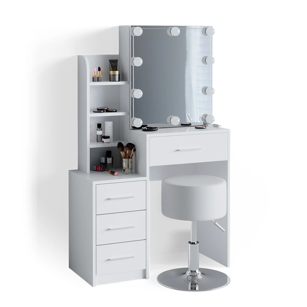 Coiffeuse Conrada Blanc 80 Cm Avec clairage LED Et Tabouret Vicco Coiffeuse Conrada Blanc 80 Cm Avec clairage LED Et Tabouret Vicco