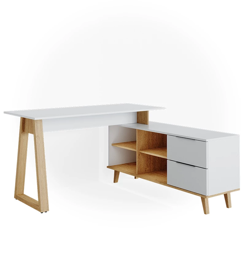 Commode Nautica 138 X 82 X 40 Cm - Blanc Et Hêtre - 3 Tiroirs - Style Scandinave - Pour Chambre Ou Salon