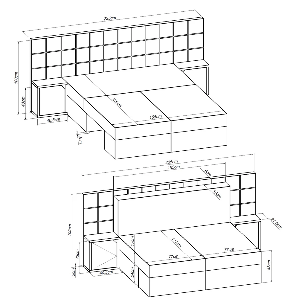 Vitalispa Sofa Grau 235 cm