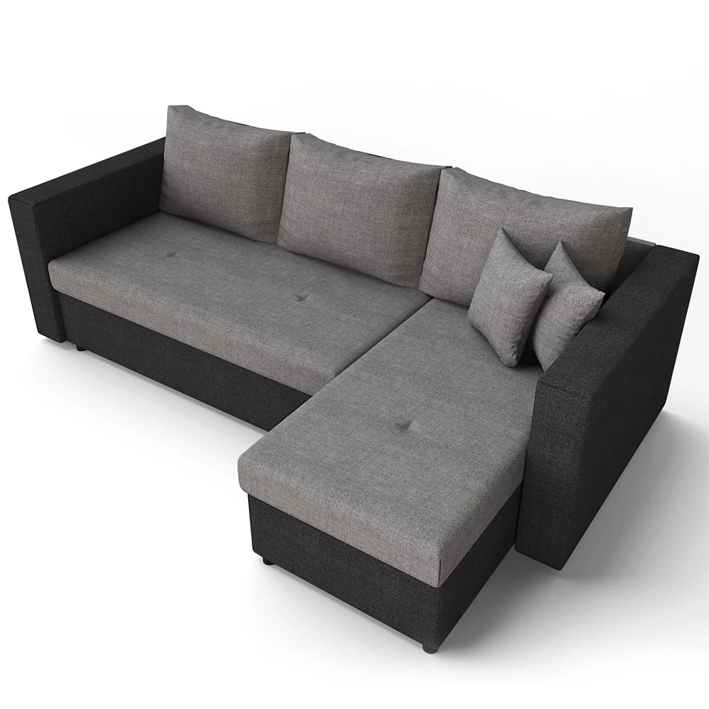 Vitalispa Sofa L Form Grau 224 x 95 cm