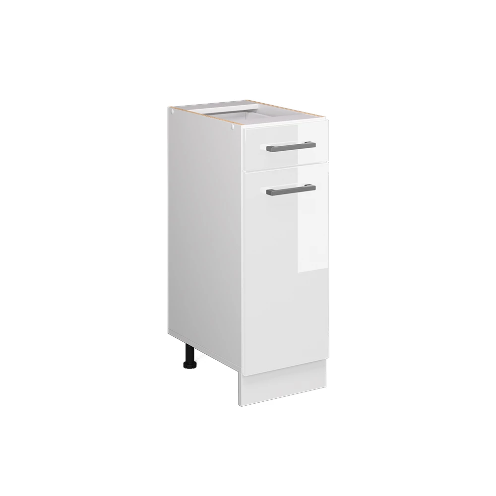 Küchenunterschrank R-Line Weiß Hochglanz 30 cm ohne Arbeitsplatte Vicco