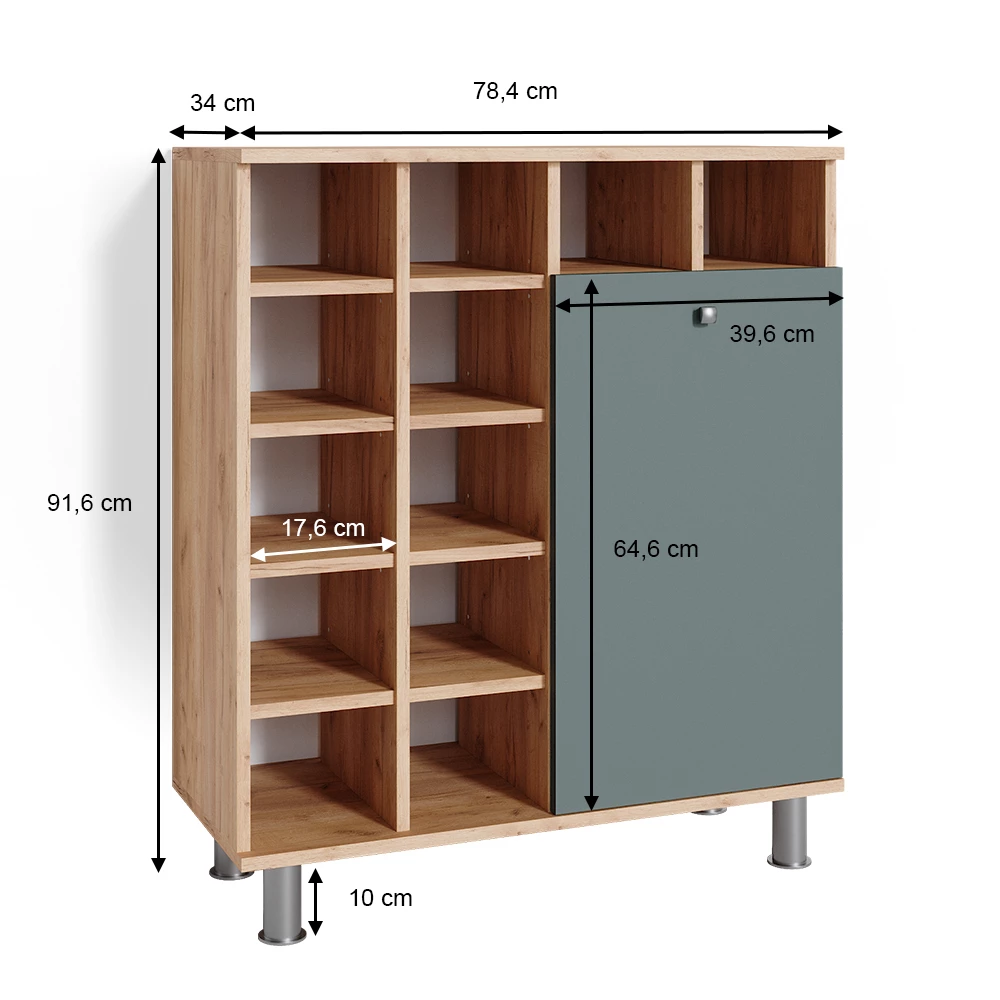 Vicco Armoire de salle de bain Vert 78.4x91.6cm, Fynn