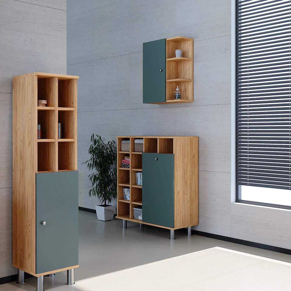 Vicco Armoire de salle de bain Vert 78.4x91.6cm, Fynn