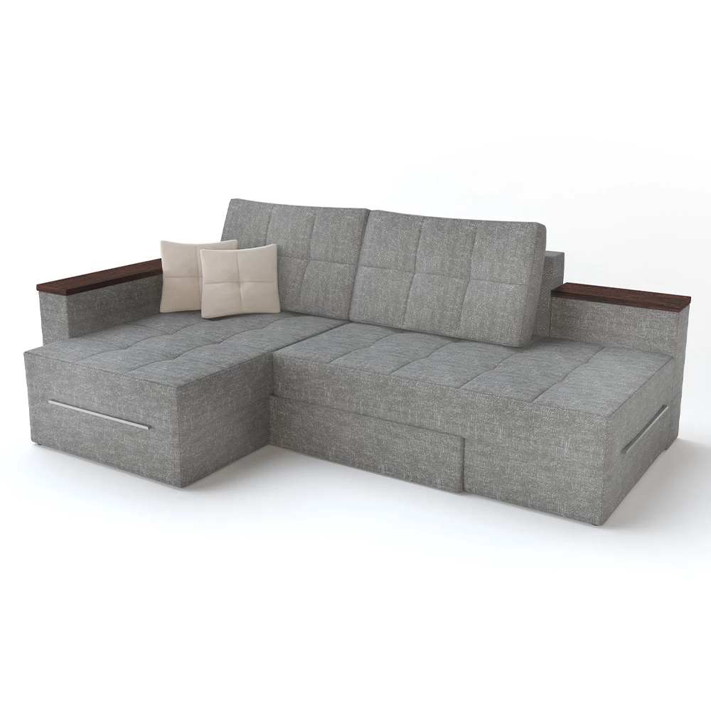 Vitalispa Sofa L Form Grau 160 x 240 cm Linke Ecke