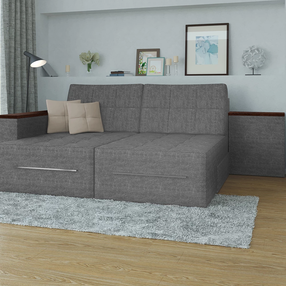 Vitalispa Sofa L Form Grau 160 x 240 cm Linke Ecke