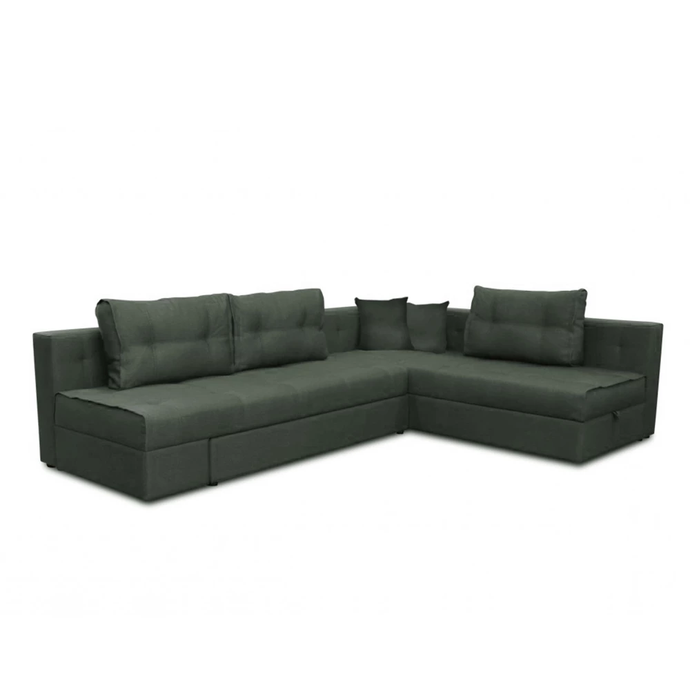 Sofa L Form in Anthrazit auf weißem Hintergrund