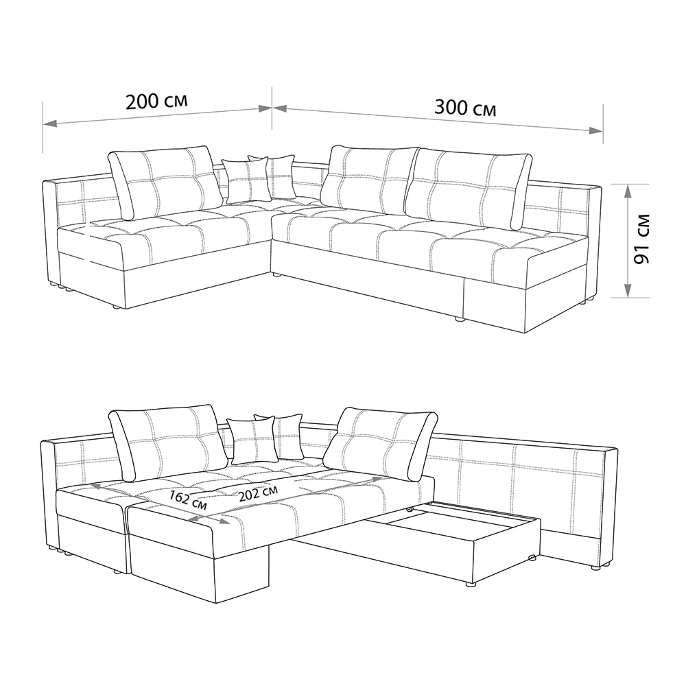 Vitalispa Sofa L Form Anthrazit 300 x 220 cm Linke Ecke, Milton