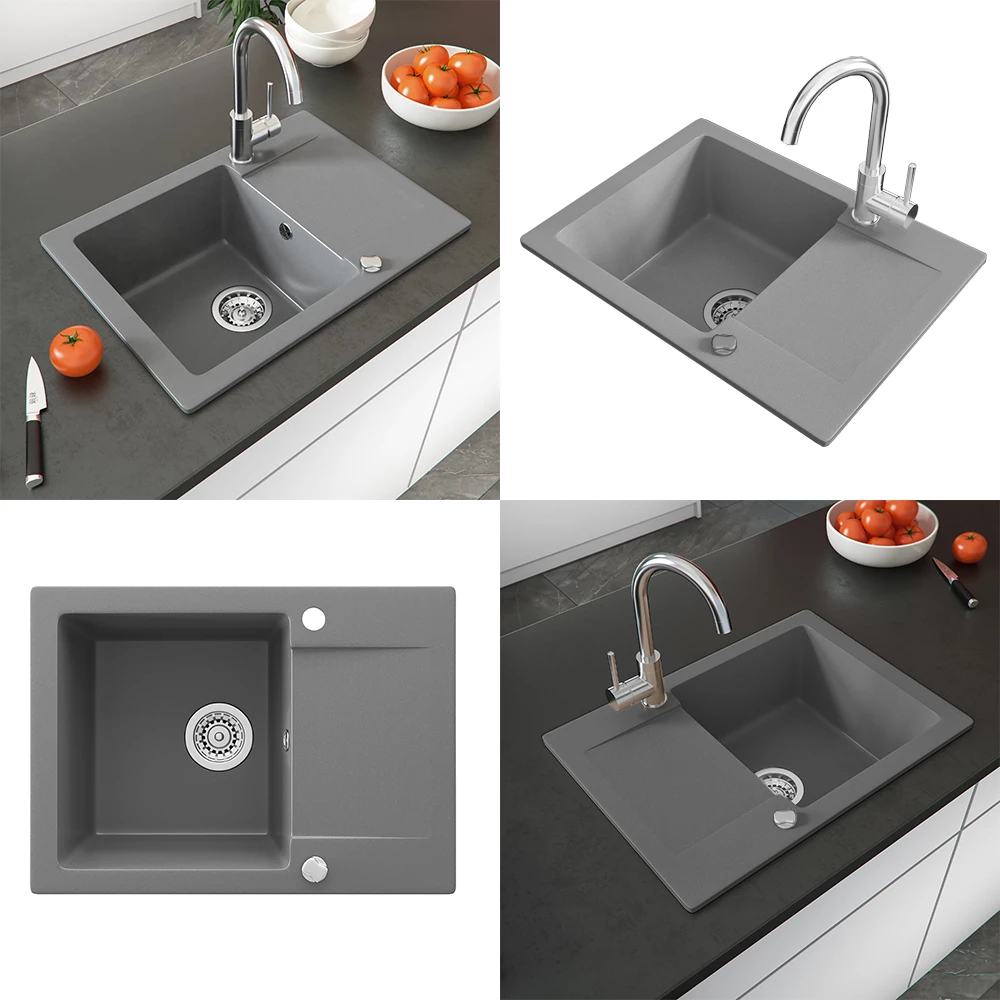 Bergström Évier Gris 57.7x41.8cm avec emplacement de séchage,