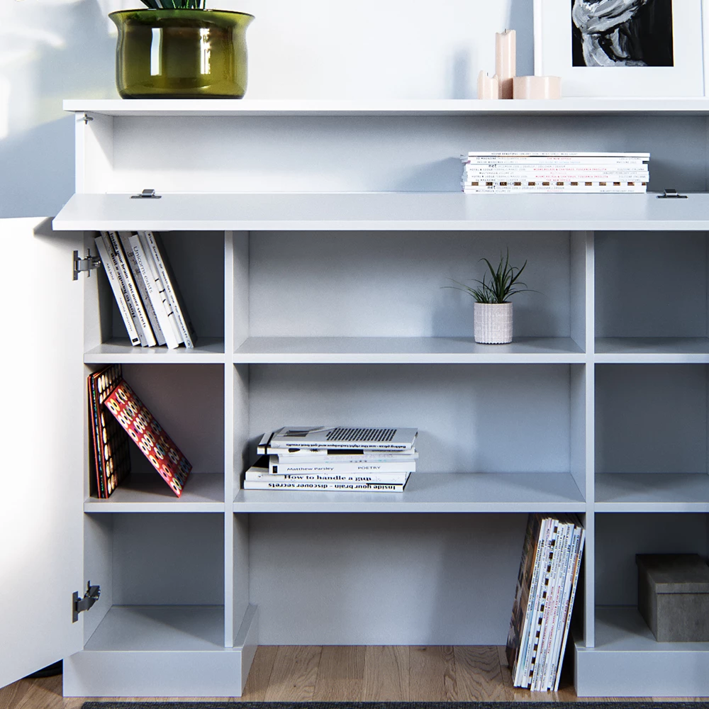 Prikaz izbliza Kaminumrandung u boji bijelo, prikazuje teksturu/detalje