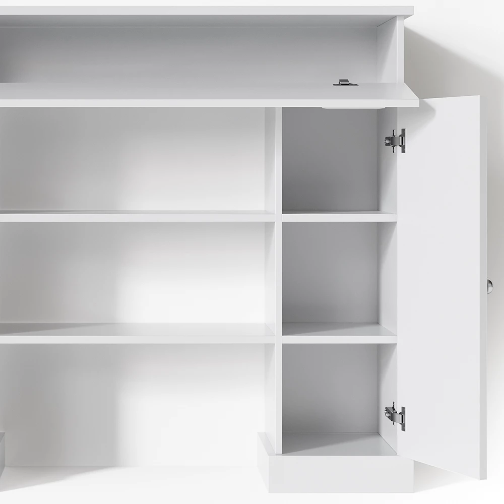 Prikaz izbliza Kaminumrandung u boji bijelo, prikazuje dizajn i površinske detalje