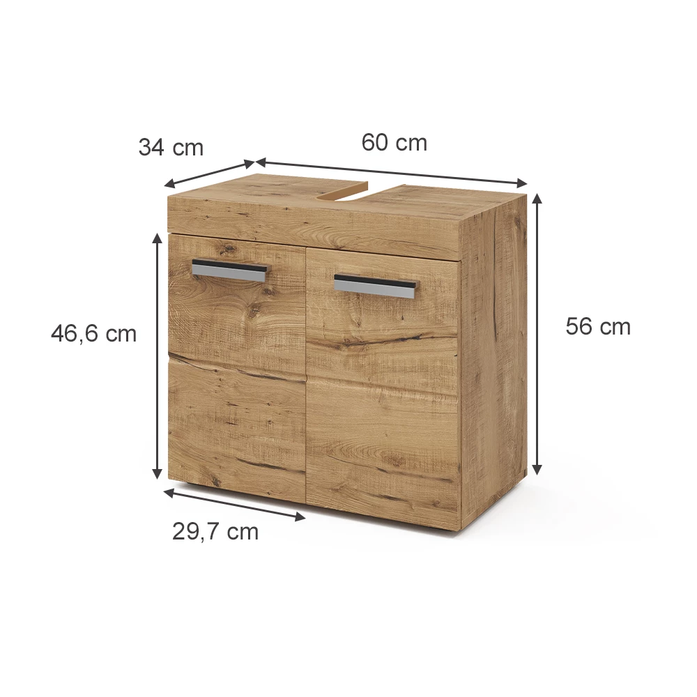 Vicco Wastafelonderkast Eiken Wotan 60 x 56 cm, Luna