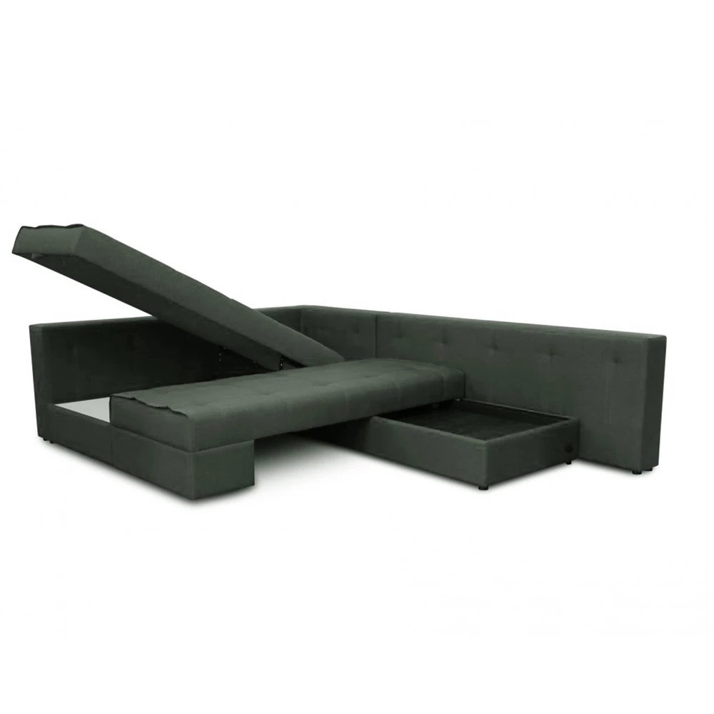 Vitalispa Sofa L Form Anthrazit 300 x 220 cm Linke Ecke, Milton