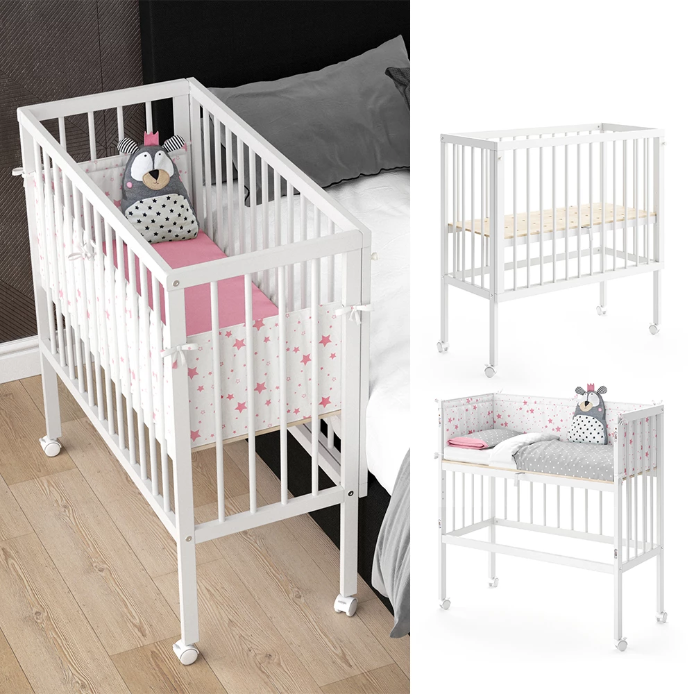 Vitalispa Bedside crib White 94 x 90 cm 2 side rails Sophie WeiB 2 Seitengitter WeiB 425142194262205