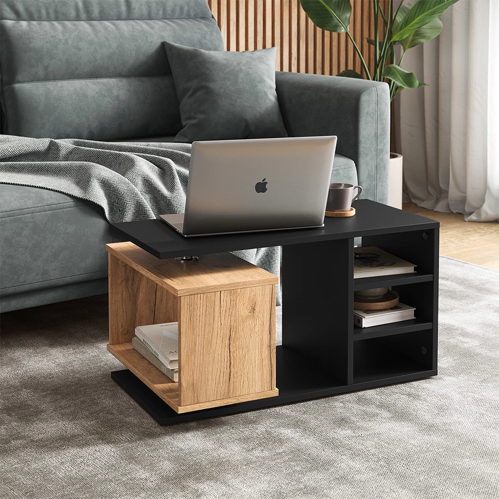 Vicco Table basse Noir 88x40cm, Rafi