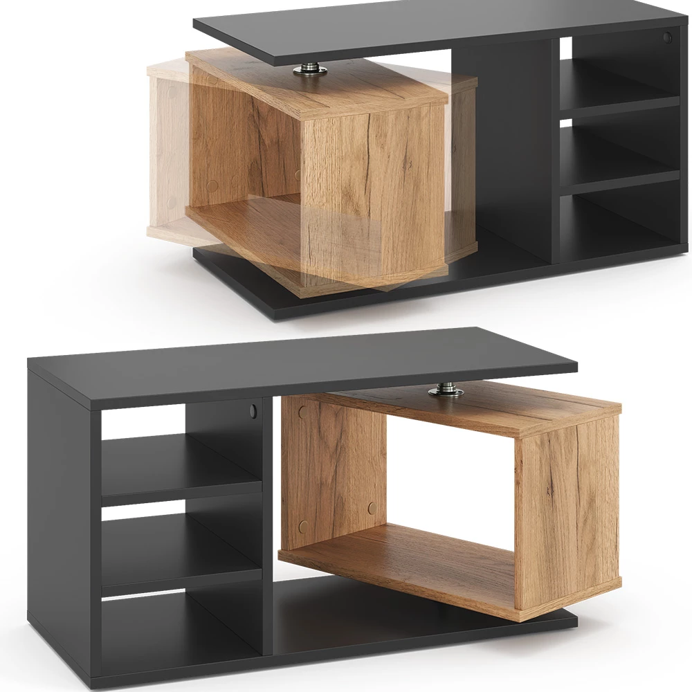 Vicco Table basse Noir 88x40cm, Rafi