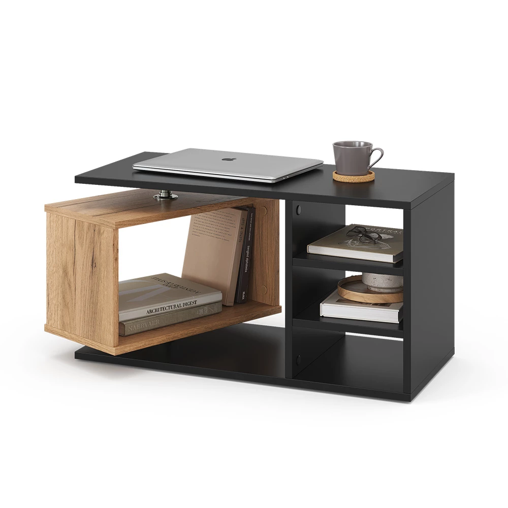 Vicco Table basse Noir 88x40cm, Rafi