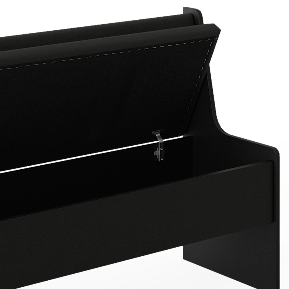 Primo piano di Panca ad angolo in Nero, mostrando design e dettagli della superficie