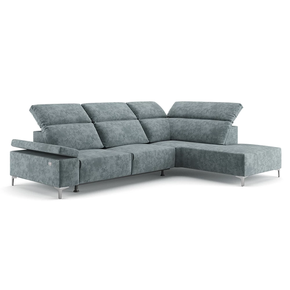 Vitalispa Sofa L Form Grau 218 x 301 cm Rechte Ecke, James
