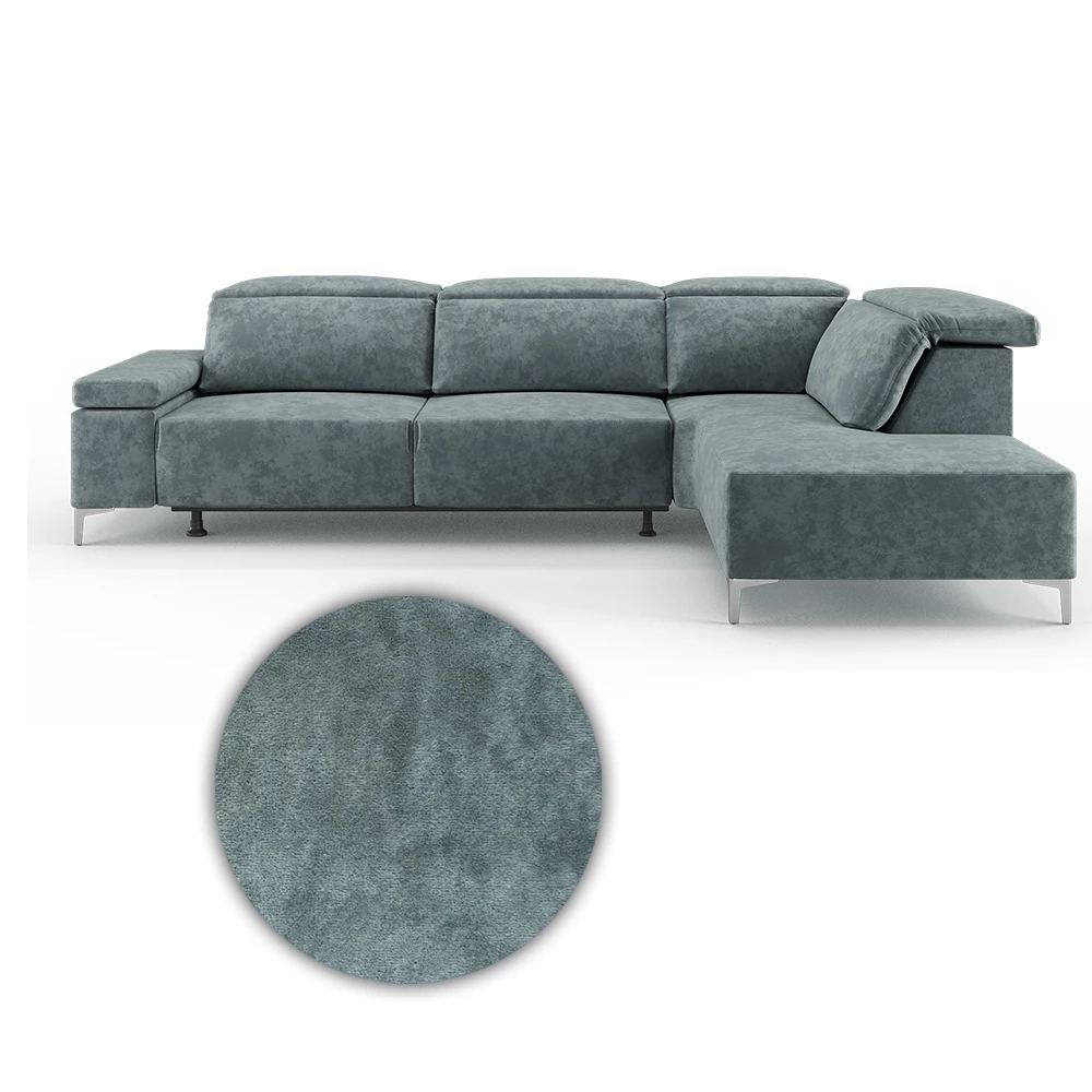 Sofa L Form James Grau 218 x 301 cm Rechte Ecke livinity®