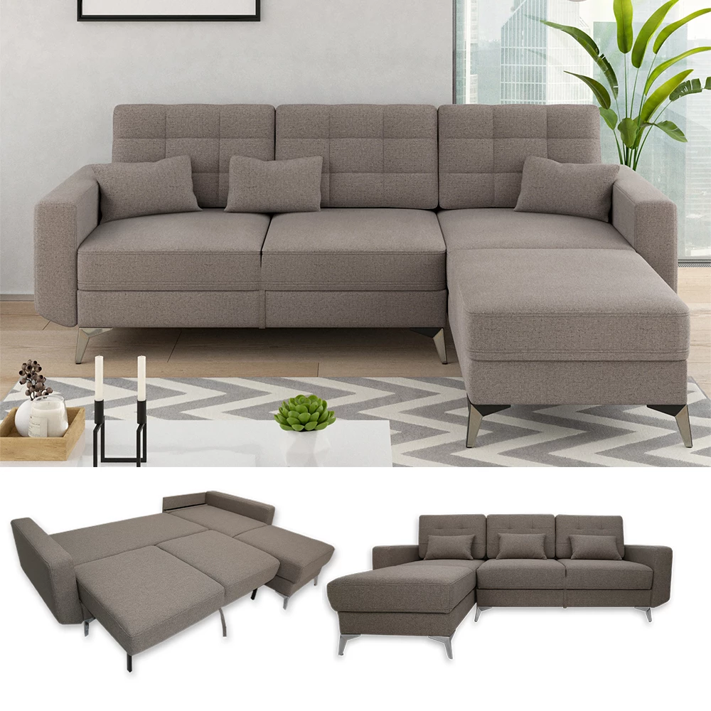 Vitalispa Sofa L Form Braun 260 x 96 cm, York