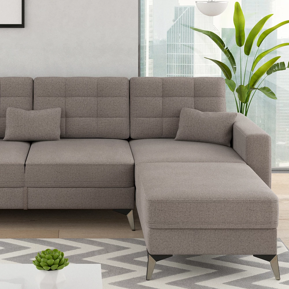 Vitalispa Sofa L Form Braun 260 x 96 cm York