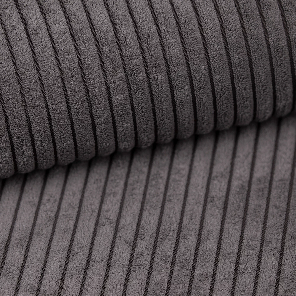 Nahaufnahme von Sofa L Form in Dunkelgrau, zeigt Textur/Details. Produktbezeichnung: livinity® Sofa L Form Dunkelgrau 290 x 185 cm mit Bettkasten