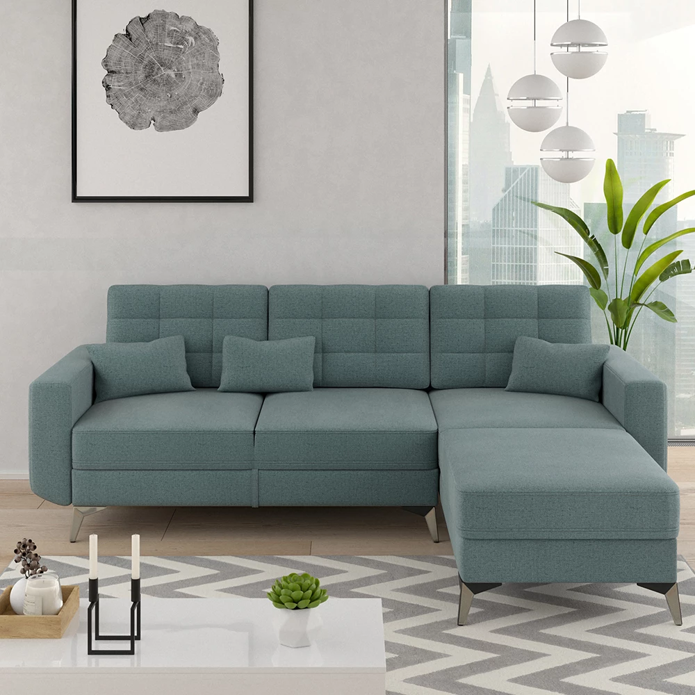 Vitalispa Sofa L Form Blau 260 x 96 cm, York