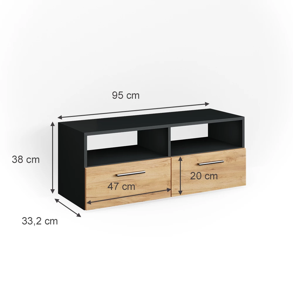 livinity® Lowboard Anthrazit 95 x 38 cm, Diego