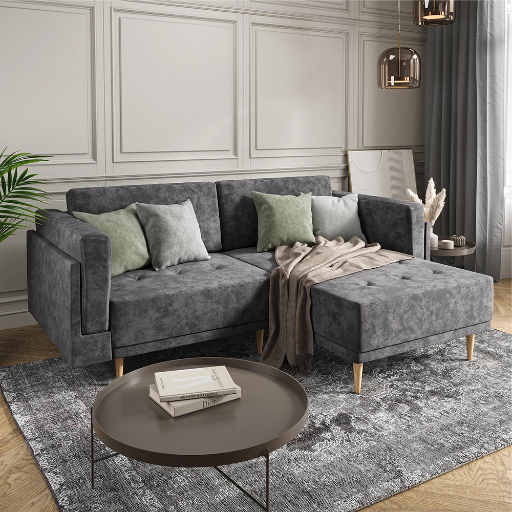 livinity® Sofa L Form Anthrazit 236 x 172 cm, Cali