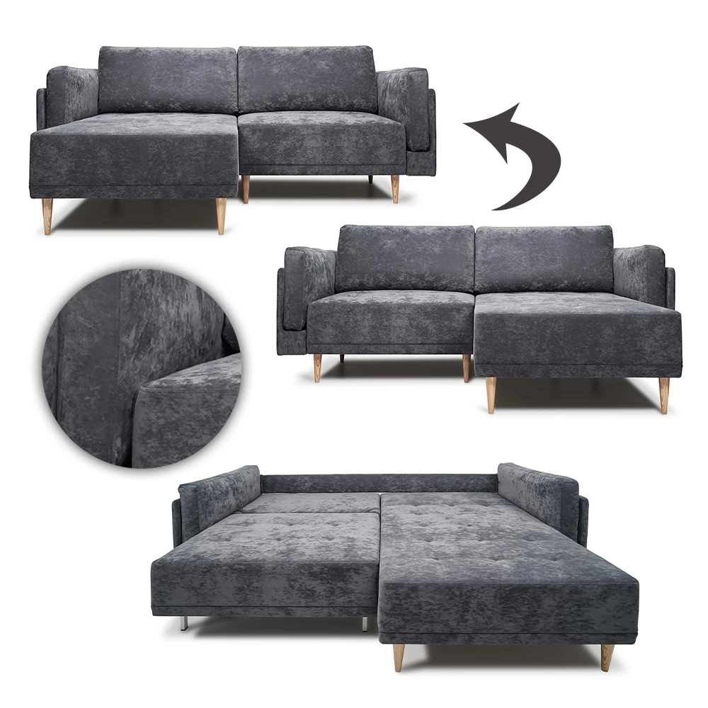 livinity® Sofa L Form Anthrazit 236 x 172 cm, Cali
