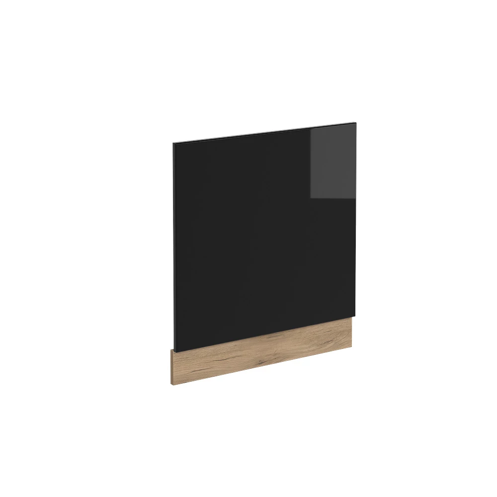 Vicco Frontblende "R-Line", Schwarz Hochglanz/Goldkraft Eiche, 60 cm ohne Arbeitsplatte