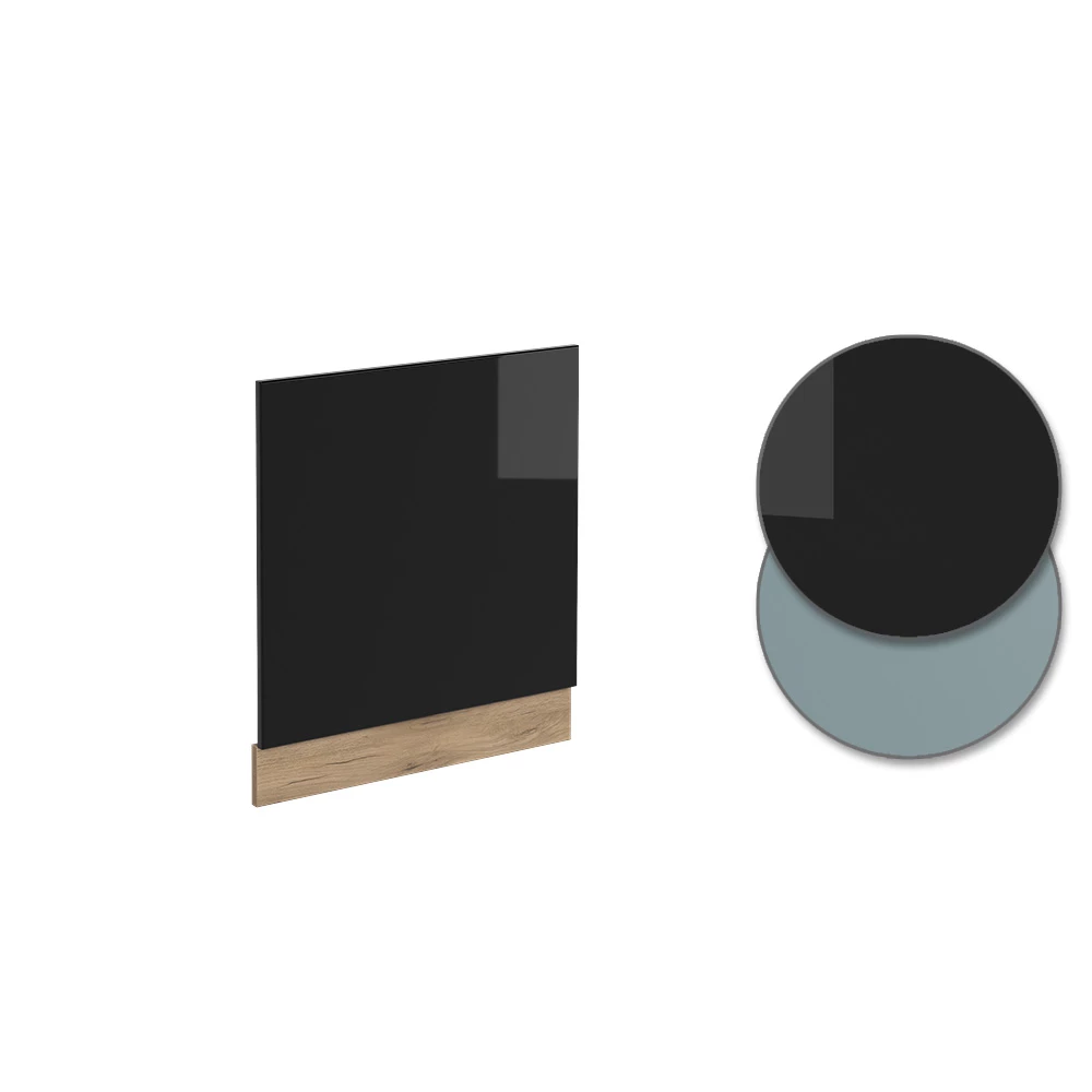 Vicco Frontblende "R-Line", Schwarz Hochglanz/Goldkraft Eiche, 60 cm ohne Arbeitsplatte