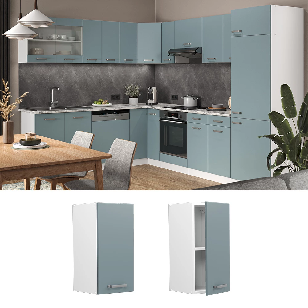 Vicco Hängeschrank "R-Line", Blau-Grau/Weiß, 30 cm