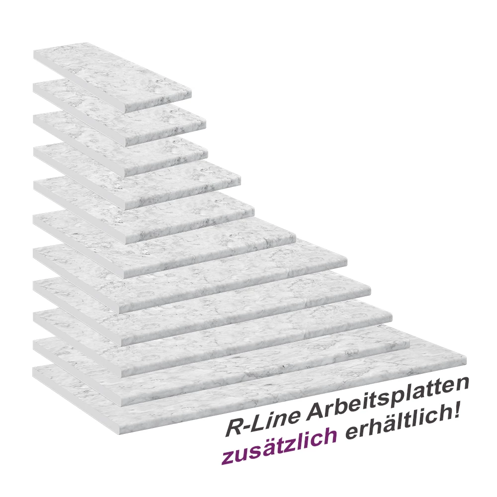 Vicco Keukenwerkblad "R-Line", Wit marmer, 60 cm