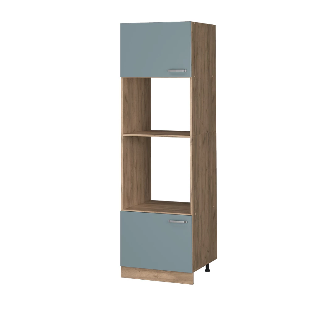 Armoire micro-ondes en Bleu-gris sur fond blanc