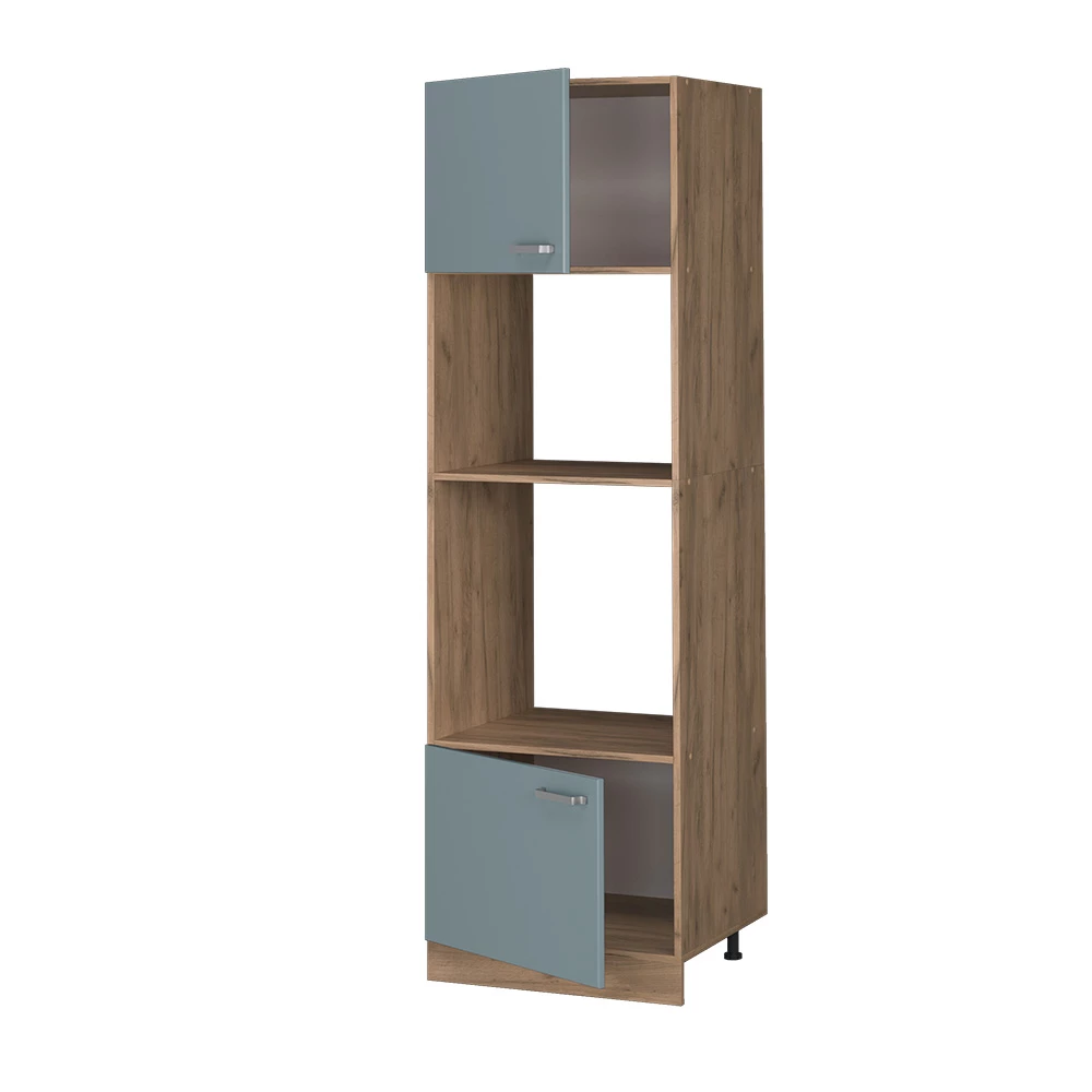 Armoire micro-ondes en Bleu-gris sur fond blanc
