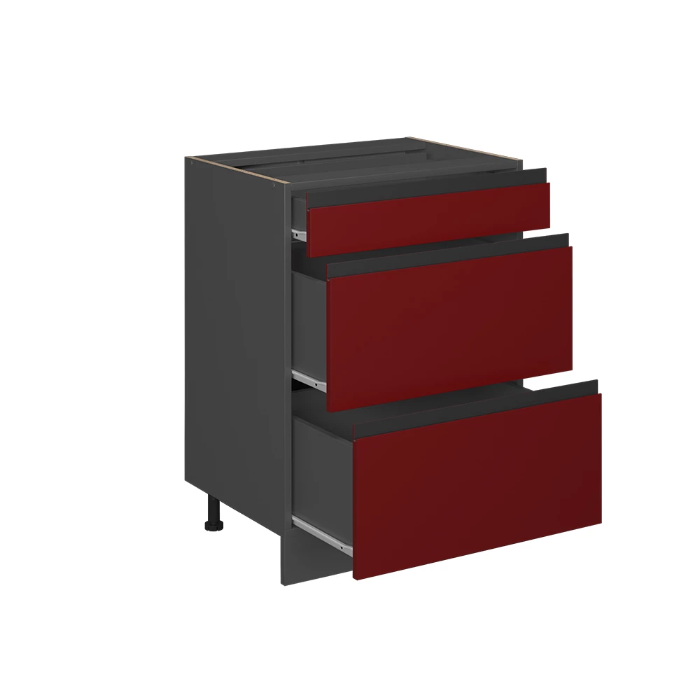 Mobiletto Base Per Cucina R-Line, Antracite Lucido, 40 Cm Senza Piano Di Lavoro, Vicco