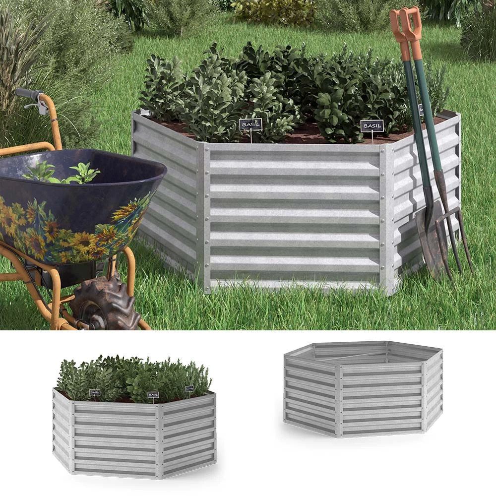 OK-Living Hoogbed Zilver 129 x 129 cm