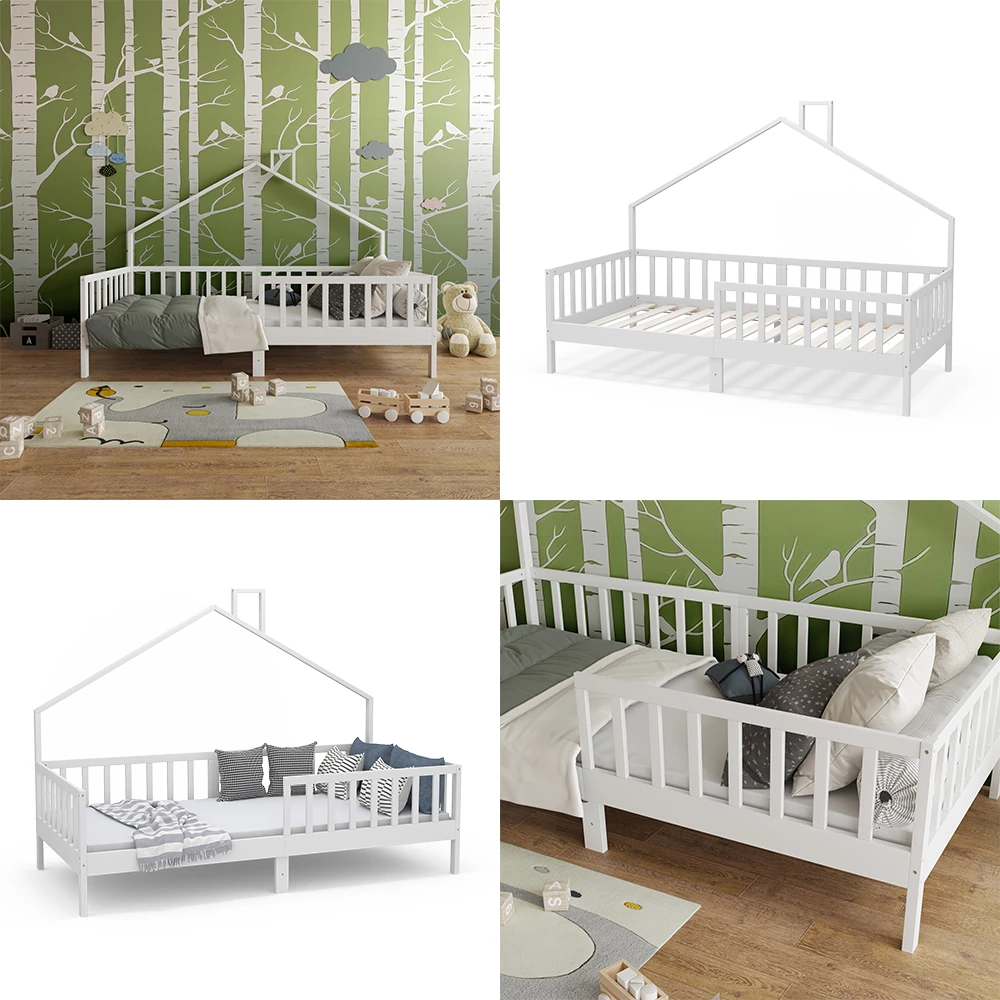 Vitalispa Letto montessori bambini Bianco 90x200 cm, Justus