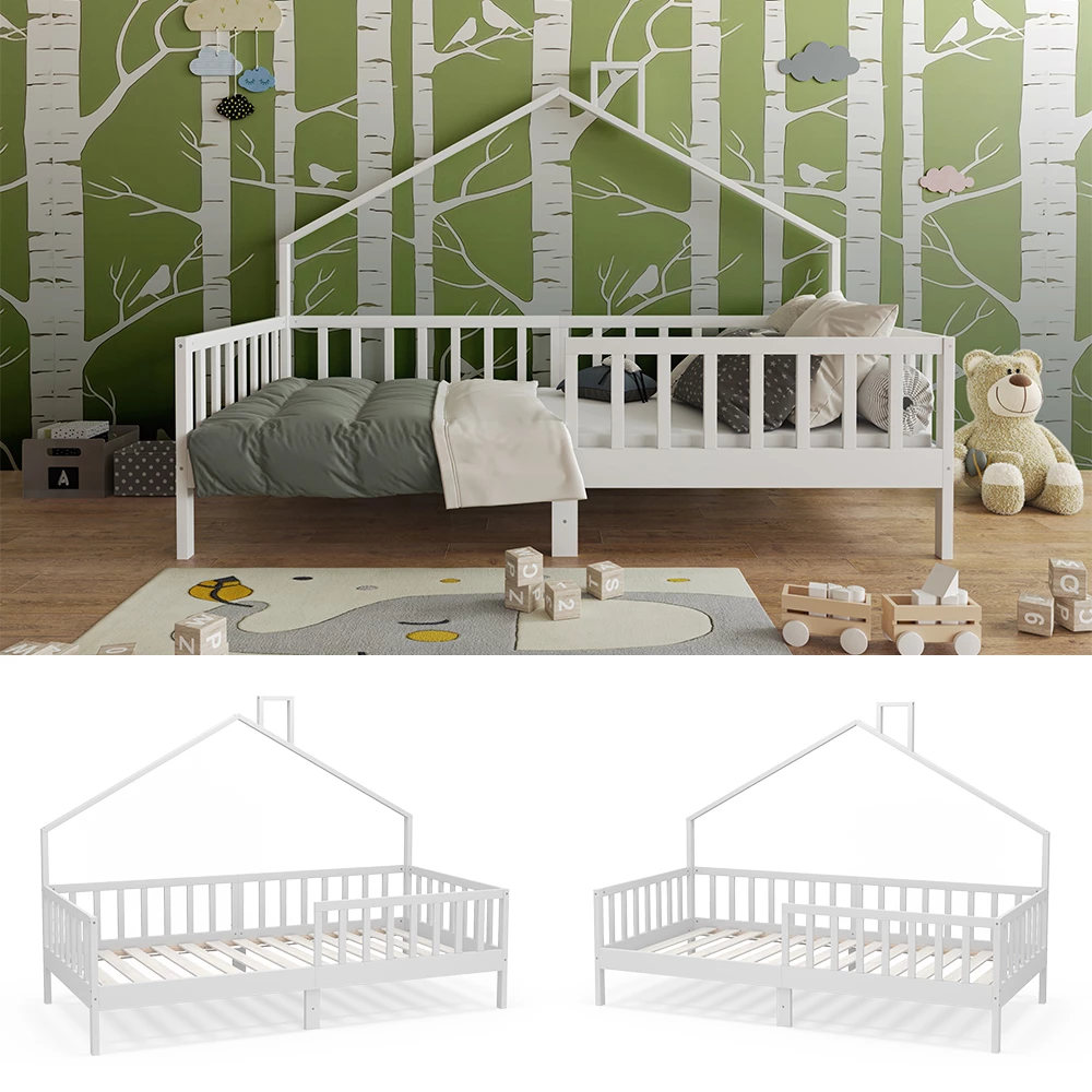 Vitalispa Letto montessori bambini Bianco 90x200 cm, Justus