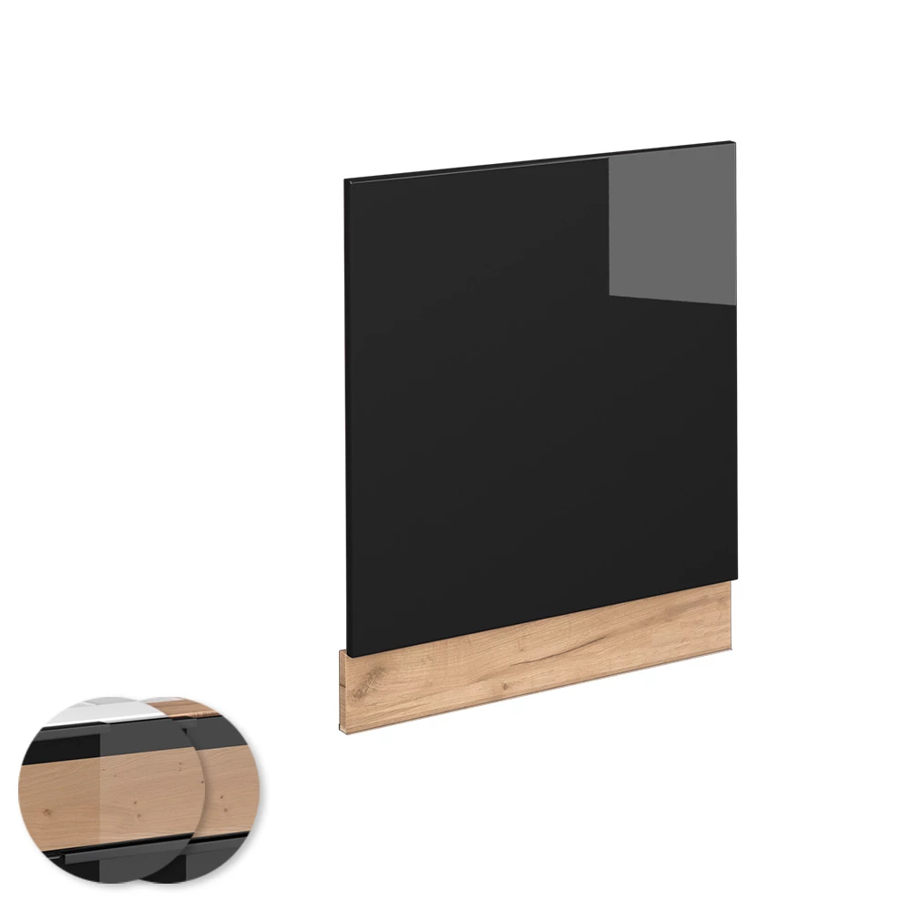 Vicco Frontblende Schwarz Eiche hochglanz 60 cm ohne Arbeitsplatte, Fame-Line