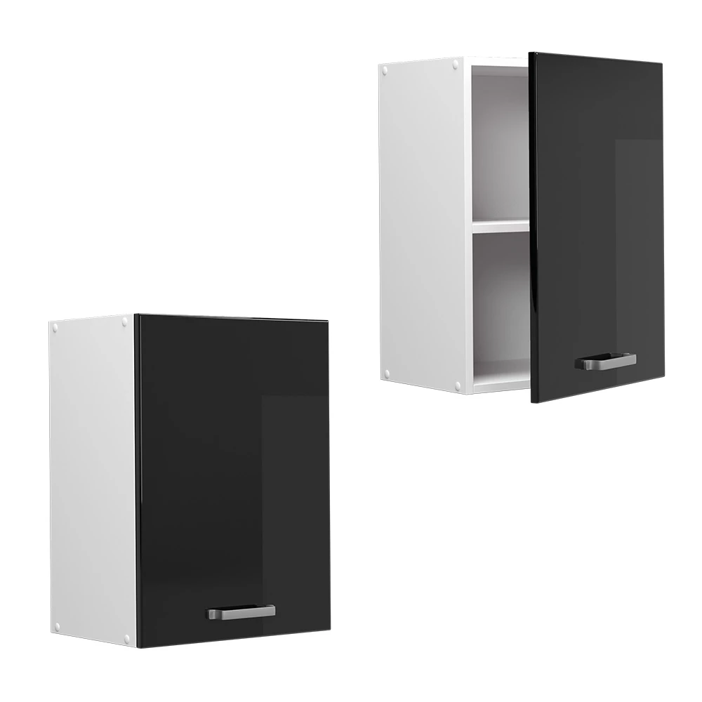 Vicco Hängeschrank "R-Line", Schwarz Hochglanz/Weiß, 45 cm