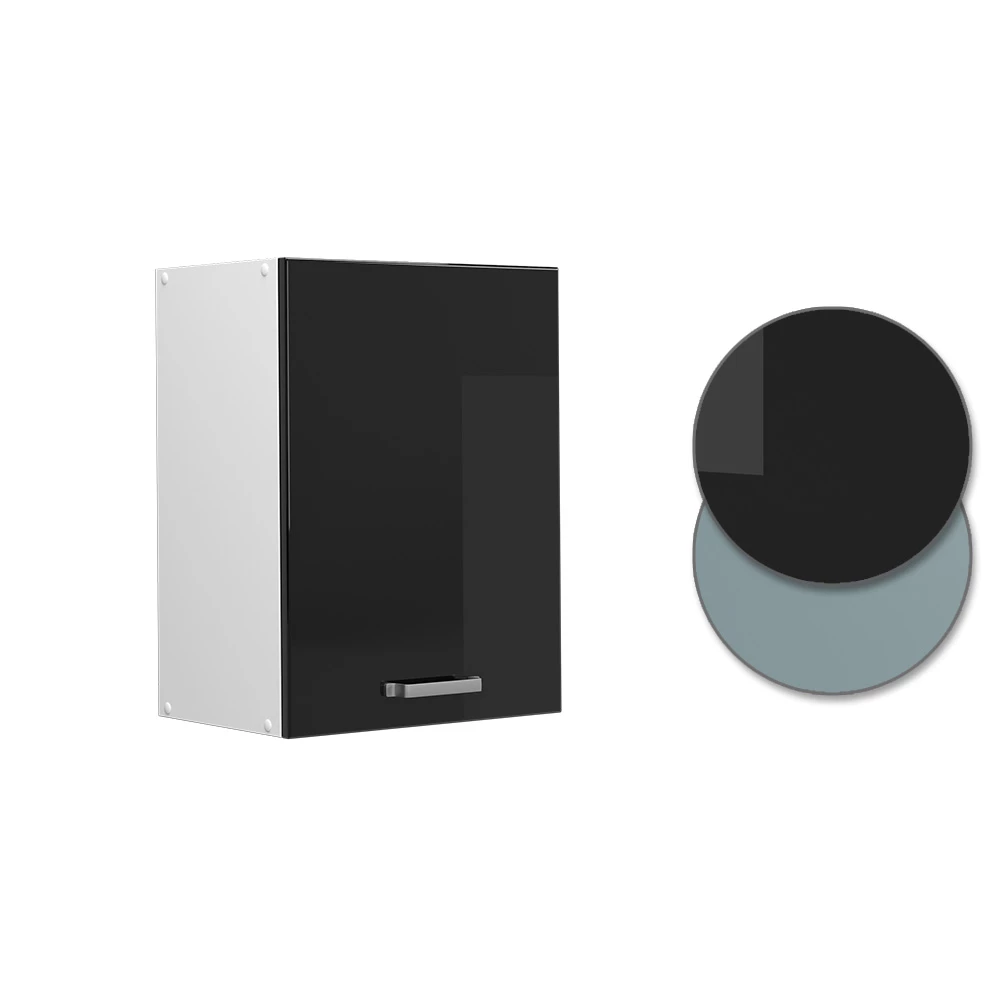 Vicco Hängeschrank "R-Line", Schwarz Hochglanz/Weiß, 45 cm