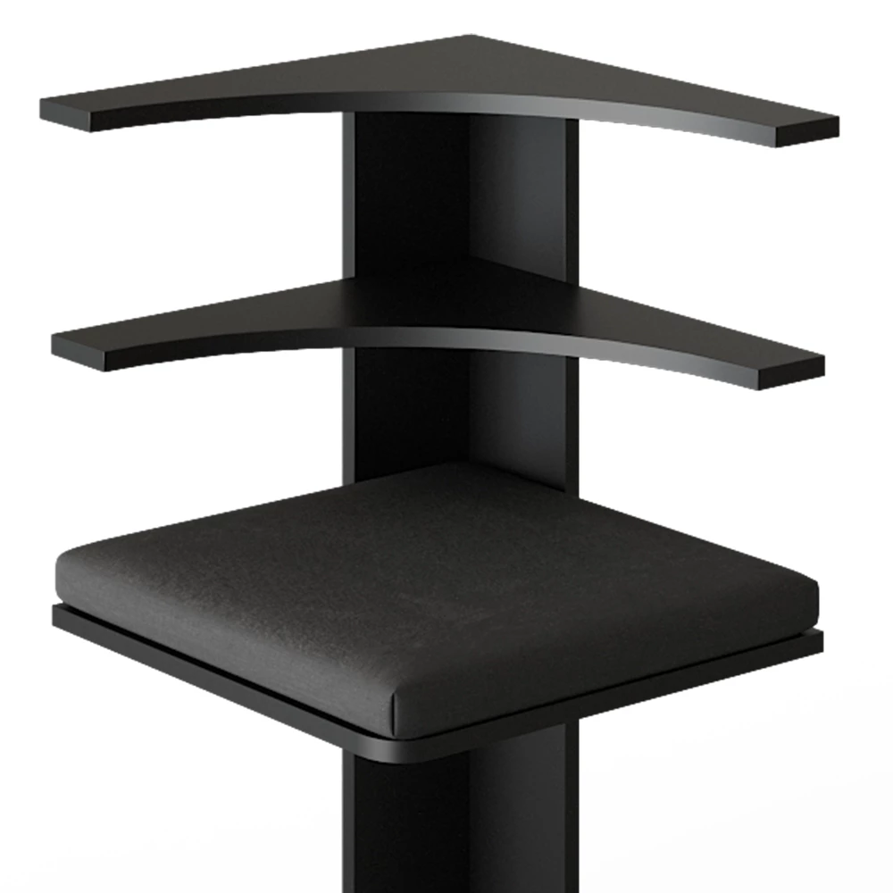 Nahaufnahme von Esszimmer-Eckbank in Schwarz, zeigt Design- und Oberflächendetails. Produktbezeichnung: livinity® Esszimmer-Eckbank Schwarz 43.5 x 43.5 cm, Roman