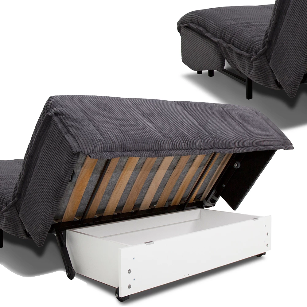 livinity® Sofa Dunkelgrau 148 cm mit Schlaffunktion, Malta