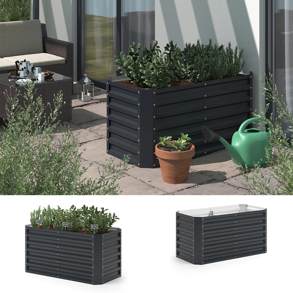 OK-Living Hochbeet Anthrazit 120 x 60 cm