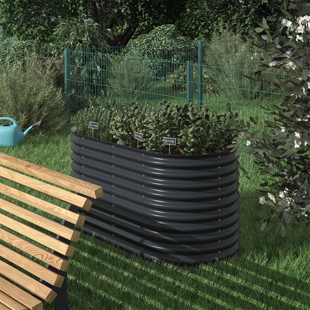 OK-Living Hochbeet Anthrazit 160 x 82 cm,