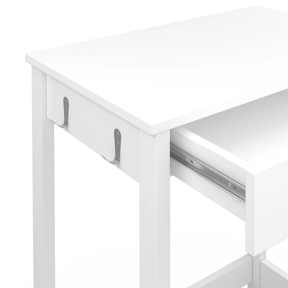 Close-up of Secretária in Branco, showing design and surface details