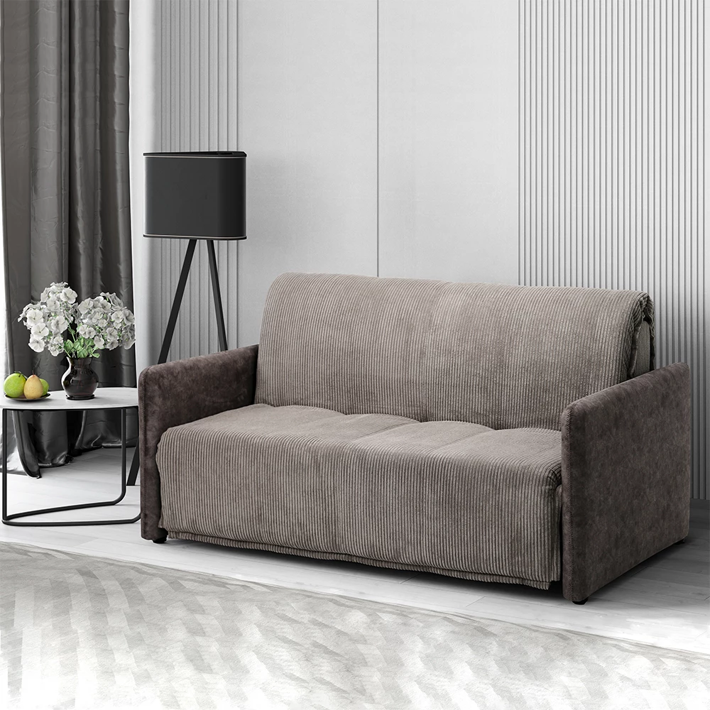 livinity® Sofa Braun 164 cm mit Schlaffunktion, Brig