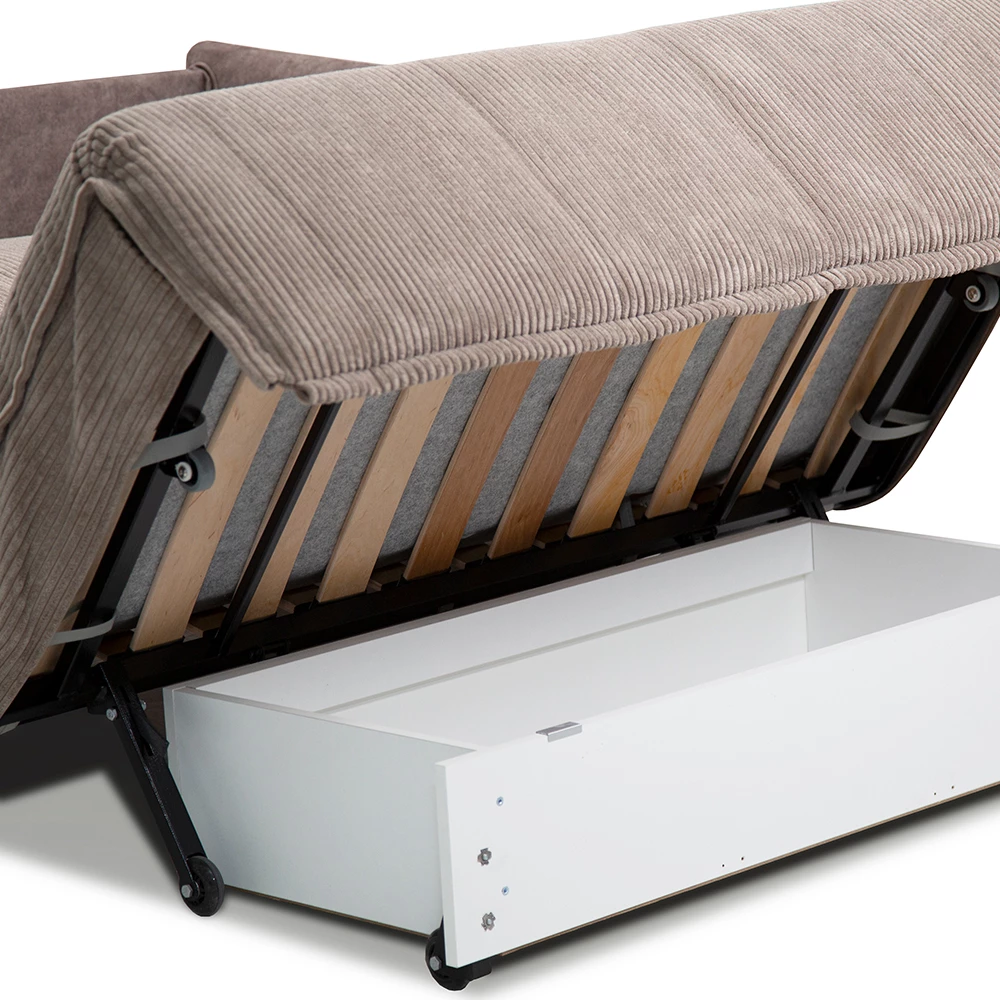 livinity® Sofa Braun 164 cm mit Schlaffunktion, Brig